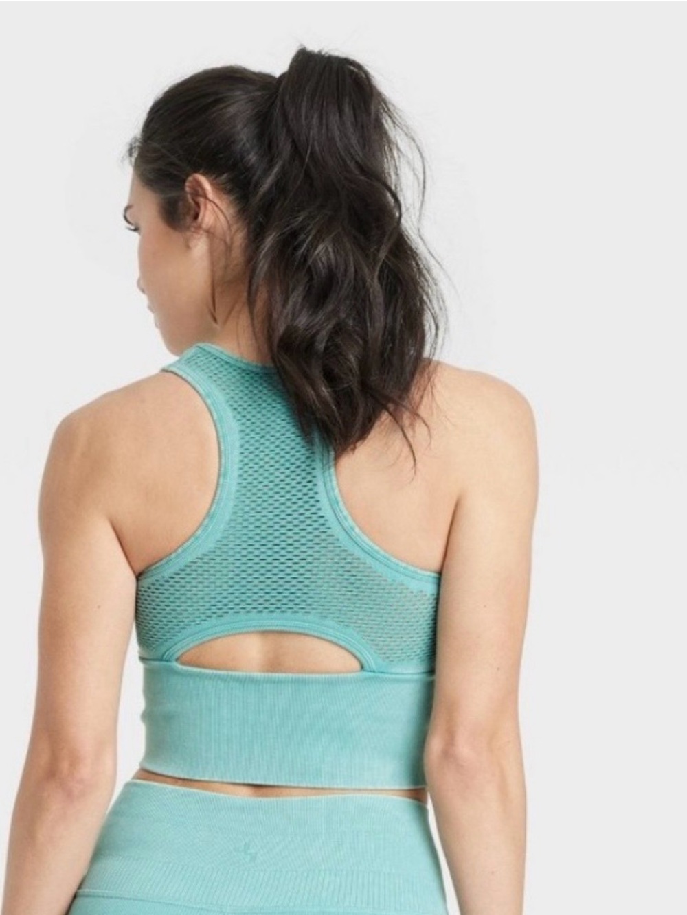 NWT Joy Lab Seamless Mesh Back Tank Racer Bra Size XL in Washed Teal